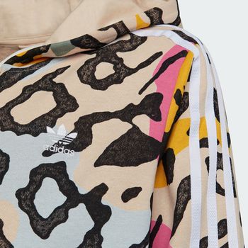 Sudadera con Gorro Animal Print Alargada con Cierre