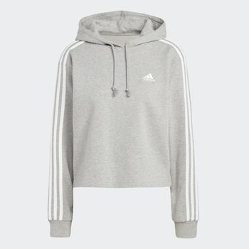 Sudadera Corta con Gorro Essentials 3 Franjas Felpa Francesa
