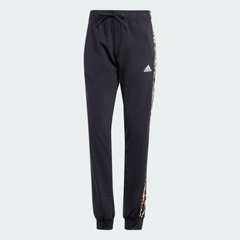 Pants Deportivo Essentials 3 Rayas Tejido Tricot con Animal Print y Pierna Cónica