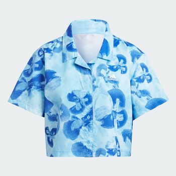 Camiseta Polo Corta Estampado Floral Tejida