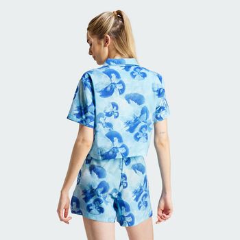 Camiseta Polo Corta Estampado Floral Tejida
