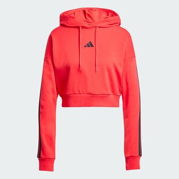 Sudadera con capucha Essentials French Terry Crop 3 bandas