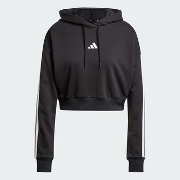 Sudadera con capucha Essentials French Terry Crop 3 bandas