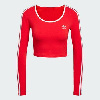 Camiseta manga larga Adicolor Crop 3 bandas